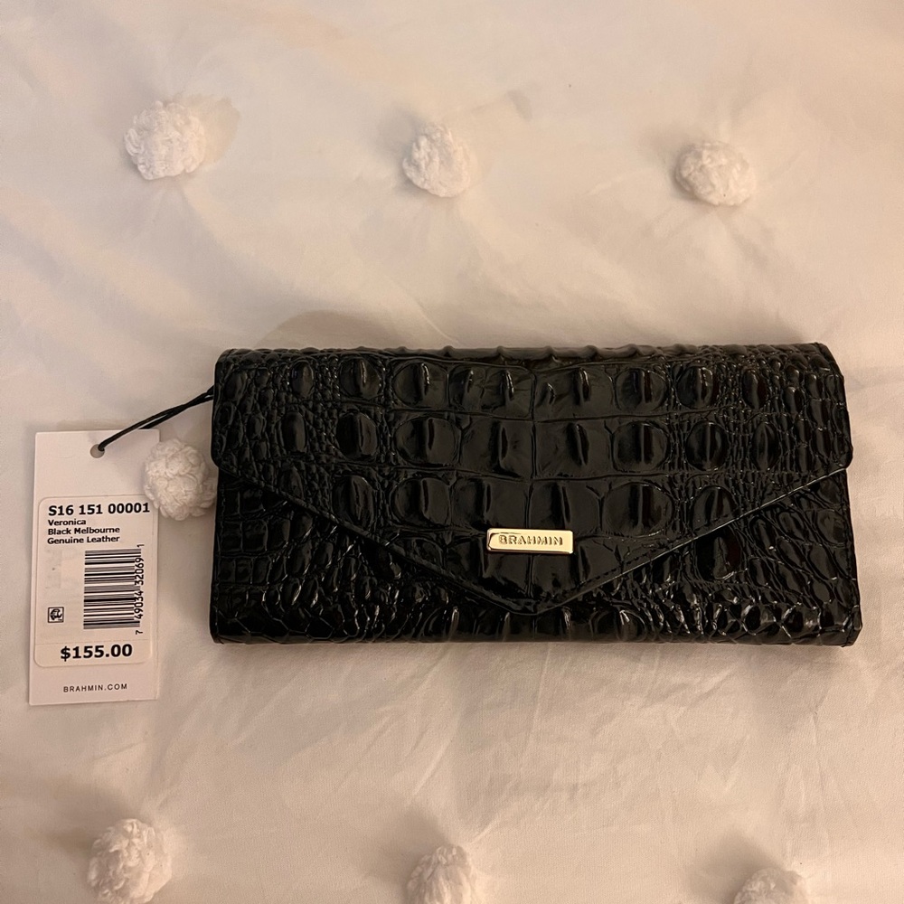 Brahmin Black Quilted Leather Wallet